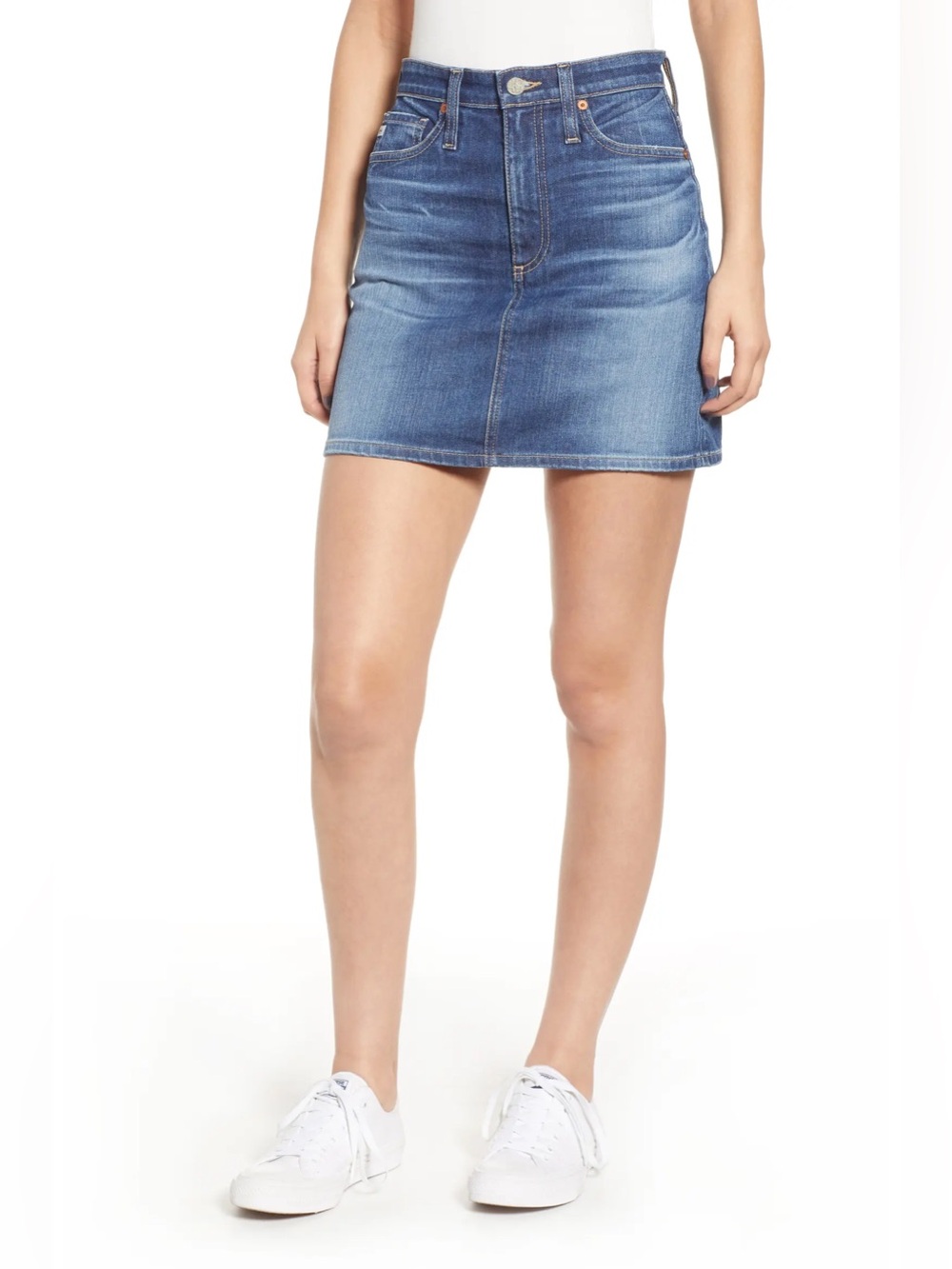 AG Adriano Goldschmied Blue Denim Mini Skirt